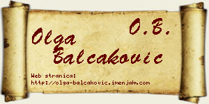 Olga Balčaković vizit kartica
